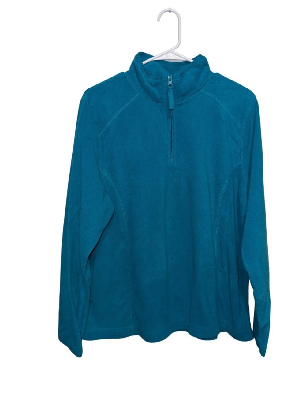 Made For Life Teal Fleece Pullover Half-Zip Jacket Womens XL